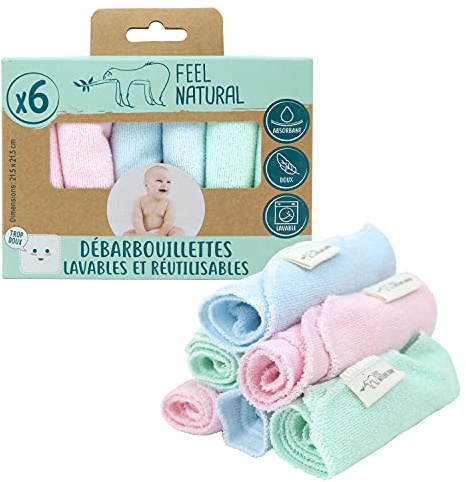 Waschlappen-Set für Babys, waschbar – Handtuch für Babys und Gesicht – 21,5 x 21,5 cm – ultraweiches Material, geeignet für empfindliche Haut, Säuglinge, waschbar und wiederverwendbar –