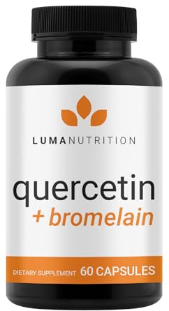 Luma Nutrition Quercetin 500mg - Quercetin with Bromelain Supplement - Antioxidant - Immune Support - Vegan & Gluten-Free - 60 Capsules