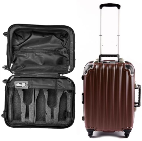 VinGardeValise® The Piccolo Wine Suitcase – 5-Bottle Travel Luggage, TSA-Approved, Durable Hard Shell, Shockproof Foam, Secure Bottle Protection for Enthusiasts & Collectors - Burgundy