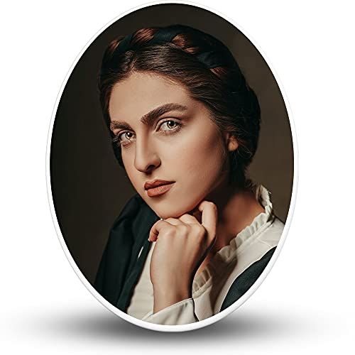 AD FONTES Foto di lapide in Ceramica per Pietre tombali, Regali fotografici Personalizzati, Piastrelle Commemorative Personalizzate,Cornice Ovale Ornamenti ricordo per Tomba