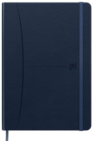 Oxford Notizbuch A5 kariert, Signature, 160 Seiten, Hardcover mit Kunstleder, blau, 1 Stück