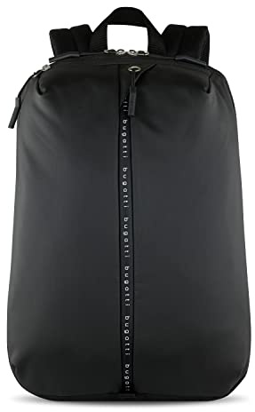 bugatti Blanc DeLight Zaino 15, borsa per tutti i giorni in tela cerata e nylon, nero
