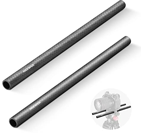 NEEWER 15mm Rod Tiges d'extension en Fibre de Carbone Lot de 2,Compatible avec SmallRig Compatible avec Tilta Le système de Support d'épaule de 15 mm Rail Follow Focus pour DSLR Camera,SR002 (30cm)