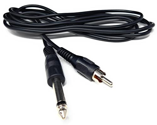 Drut Cavo Audio da Maschio a Maschio da 1,8 m 6,35 mm (1/4) da Spina Jack Mono a Spina fono RCA da 6 Piedi
