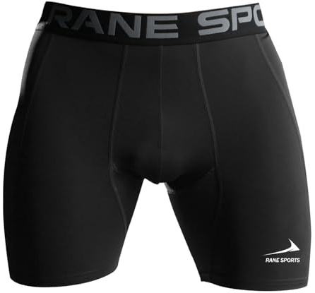 Shorts de Compression pour Hommes, Short de Compression a Sechage Rapide et Respirant, Short de Sport avec Poches pour Telephone Portable, Short de Course Basique pour Le Cyclisme Noir M