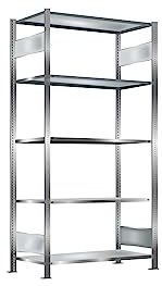 Oswald Transportgeräte Steckregal, verzinkt, Breite 1 m, Höhe 2 m, Tiefe 0,6 m, 5 Böden, Fachlast 330 kg, einseitig