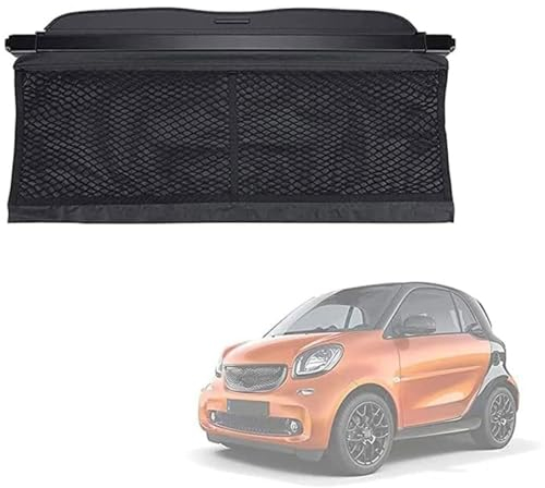 Auto Laderaumabdeckung Abdeckung Cargo Cover füR Sm-Art 453 Fortwo Forfour 2015-2019, Kofferraumabdeckung Einziehbar Kofferraum Hutablage Schutz Security Panel Rollo