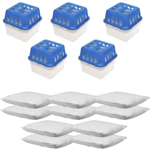 Mojawo 5 Stück Raumentfeuchter Entfeuchter Luftentfeuchter Innenraumentfeuchter Feuchtigkeits - Stopper inkl 10 x Granulat 400g