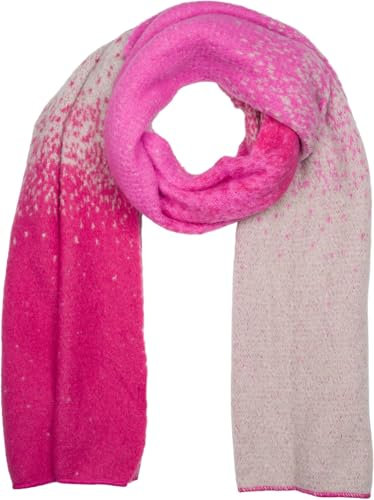 styleBREAKER Damen Web-Schal mit Pixel-Farbverlauf, warmer Winter-Schal im Ombré Look, mehrfarbige Farbübergänge 01017161, Farbe:Fuchsia-Hellgrau