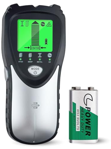 4 in 1 Stud Finder Wall Scanner, 2025 Newest Electronic Stud Detector Beam Finder with LCD Display & Audio Alarm, Wall Finder Edge Center Finding for Wood AC Wire Metal Stud Cable Joist Detection
