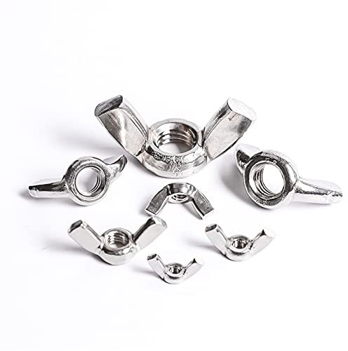Flügelmuttern, 108 Stück Edelstahl/verzinkter Flügel-Schmetterling, handfest anziehende Mutter, metrisches Gewinde, Daumenbarren, Flügelmuttern-Sortiment-Set (Farbe: verzinkt)(Stainless Steel)