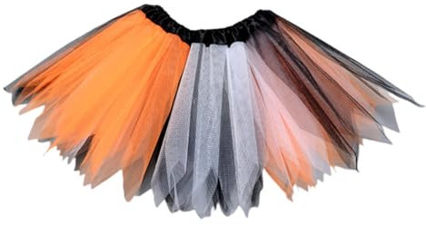 Damen Tüll Rock Halloween Kleid Mädchen Unterrock Rockabilly Petticoat Karneval Kostüm Weiß Kurz Tüllrock Bauchtanz Hüfttuch