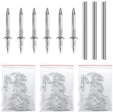Clavos de doble cabeza para rodapiés, 300 unidades, sin costuras, con rosca de doble cabezal, clavos de pared, clavos de acero, clavos para paredes de hormigón, con herramienta de manga específica