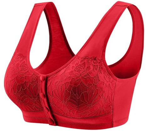 Generic Red Sports Bra, Full Coverage, Wire Free, Backless, Plus Size 36C, Multi-pack with Removable Pads