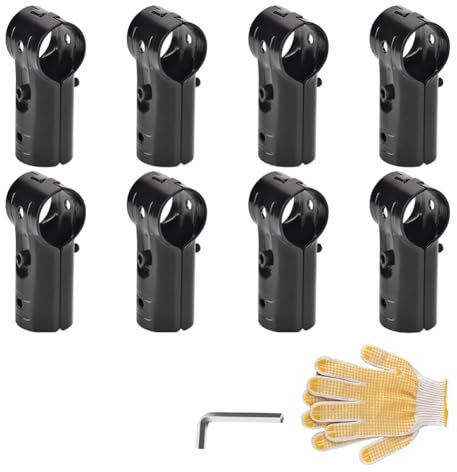 Okeeyseda 8 Sets 1 Inch T Pipe Clamp,Cold Rolled Steel Connector Chain Link Fence Parts End Rail T Clamp for 1 Inch (25mm) OD Pipe