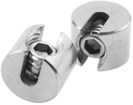LQ Industrial 2PCS 316 Stainless Steel Wire Rope Clamp M8x4 Garden Wire Rope Net Clamp Clothesline Stop Clamp Used for Fixing Balcony Furniture Fastening Rope Umbrellas