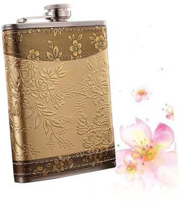 Homoyoyo Tragbarer Flachmann Aus Rostfreiem Edelstahl Mit Deckel Kleine Taschenflasche Für Reisen Wandern Und Jagd Auslaufsicher Mit Retro Muster Geschenk Für Männer Und Frauen