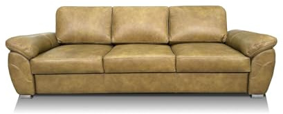 Quattro Meble Echtleder 3 er Sofa Oxford Italienisches Leder Granada Olive - Rindsleder (Breite 230 cm)