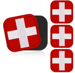 3PCS Rotes-Kreuz-Rettungsabzeichen, Taktisches Ersthelfer-Set mit Klettverschluss Für Rucksäcke, Militärtaschen, Rucksäcke, Bekleidung, Jacken, Hüte, Transportboxen