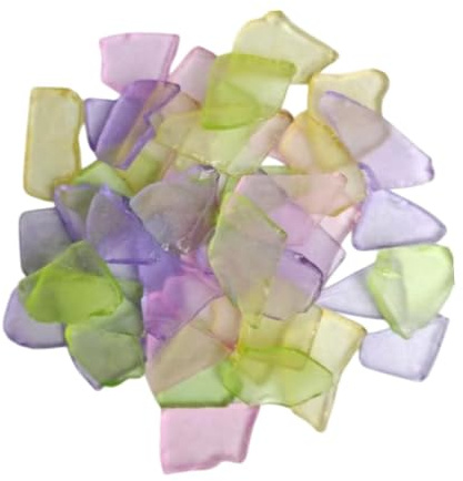 getuse 500g Strandglas Steine für Basteln, Frosted Clear Sea Glass Mixed Colour 1-4 cm, Glassteine Charms für Schmuckherstellung, Hochzeitsdekoration, DIY Handwerk- 1-3 cm Stil C