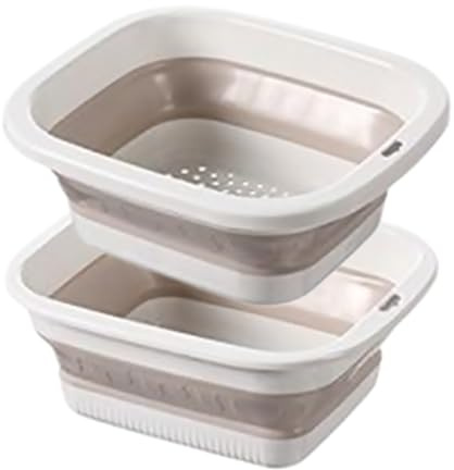 Scolapasta - PP, 25 x 22 x 10 cm, set di scolapasta pieghevole, design a doppio strato | Cesto portabiancheria multifunzione, filtro per alimenti, cucina essenziale per pasta, riso, verdure