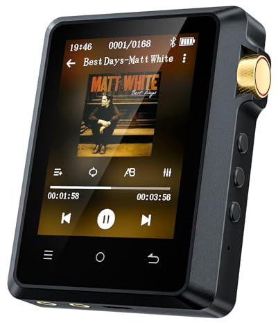 HiFi MP3 Player with Hi-Res Lossless Audio, Bluetooth 5.3 Portable Music Player, 64GB Memory, 3.5mm Balanced Output, Long Battery Life for High-End Headphones，UP to 256GB