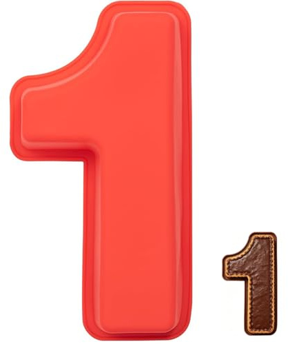 Sxingh Stampo in silicone con numero 1 grande, antiaderente 3D Number Cake Stampo fai da te per compleanno dei bambini, matrimonio, anniversario, torta di compleanno