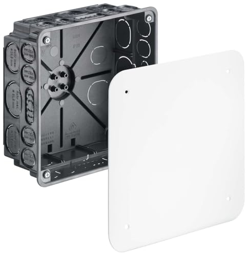 Kaiser 1096-91 Unterputz Verbindungskasten, 159 x 159 x 75 mm, mit Deckel, mit Gerätesc