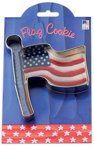 Ann Clark Flag Cookie Cutter, 4.25 with Recipe Card, Made in USA