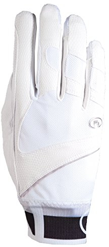 Roeckl Sports Handschuh -Milton, Unisex Reithandschuhe, Bund dehnbar, Weiß Größe 8,5