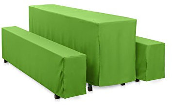 Hans-Textil-Shop Premium Hussen-Set Uni Polyester Bodenlang - Pflegeleicht, Bügelleicht und Langlebig (200x50 cm + 2X 200x25 cm, Hellgrün)