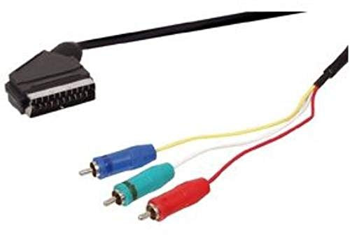 Valueline SCART 68 cavo e adattatore video 1,5 m SCART (21-pin) 3 x RCA Nero