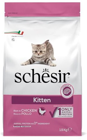 Schesir, Torkad kattmat valpar med unik proteinkälla med kyckling, kroketter - 1,5 kg säckstorlek