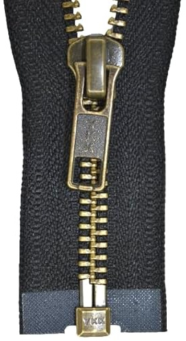 YKK Reißverschluss 1 Wege teilbar schwarz 75 cm Metall Metallzähne