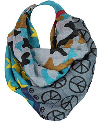 Glamexx24 Schal Damen Schlauchschal Langschal mit Muster Loop schal Loopschal Tuch Halstuch Rundschal Leicht
