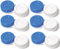 Blue & White Contact Lens Storage Soaking Cases UK Made L & R Marked Lids (6 Cases)