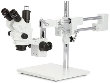 AmScope 3.5X-90X Simul-Focal Stereo Lockable Zoom Microscope on Dual Arm Boom Stand