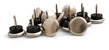 16 Möbelgleiter mit Metallgleitfläche Edelstahl Stuhlgleiter Bodenschutz 20mm mit Nagel von Design61
