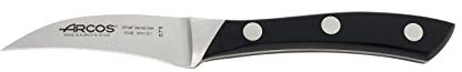 Arcos Serie Terranova, Cuchillo Mondador, Hoja de Acero Inoxidable Forjado Nitrum 75 mm, Mango de Polioximetileno, POM color Negro
