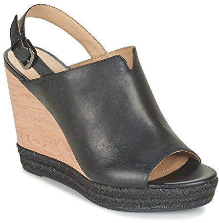 Geox D Janira F sandaler/sandaletter dam svarta sandaler/sandaletter skor, svart, 41 EU