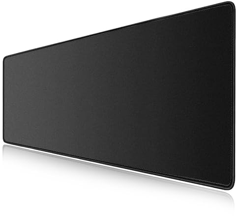 LL-COEUR Schwarz Groß Gamer Mäusepad rutschfeste 100x40x0,3cm, Laptop Mousepad Schreibtischauflage mit Genähte Kanten für Maus, Tastatur (1000x400x3mm)