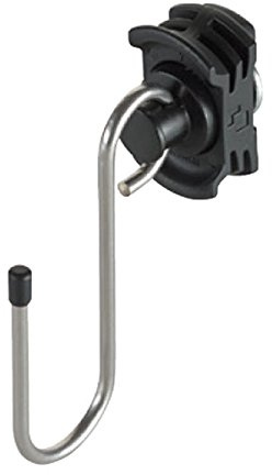 KERL Butler - Automotive Fitting mit Haken für Airlineschienen (z.B. LS-AL-10006), Endbeschlag, Stahl, Kunststoff, Schwarz-Silber
