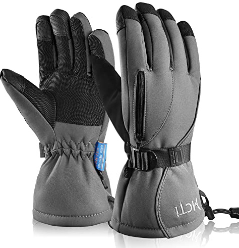 Kineed Skihandschuhe Herren Wasserdicht Winterhandschuhe Warm 3M Thinsulate Snowboardhandschuhe Winter Schnee Handschuhe Thermo Winddicht