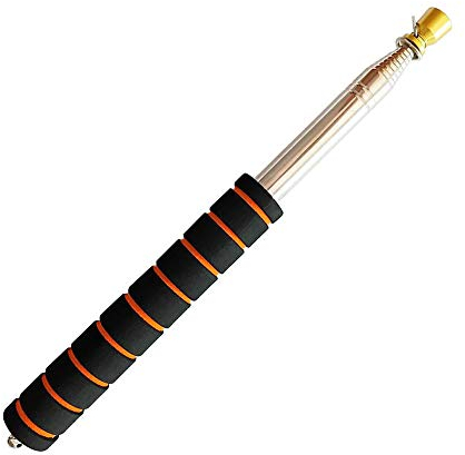 Edelstahl Teleskop Fahnenmast Robuster Tragbarer Ausziehbarer Handheld Fahnenmast Teleskop Fahnenstange mit Anti Rutsch Griff für Reiseleiter, Lehrer (32cm)