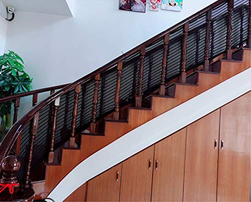 Ez4garden Stairs Anti-Fall Safety Net Balcony Stairway Patio Railing Fence Mesh for Child Pets Toy,Black,0.9x15m/3x49ft