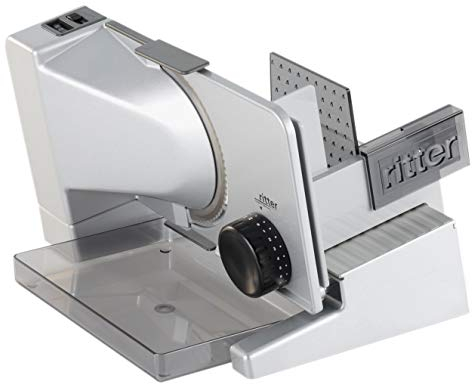 ritter Trancheuse universelle serano 7, trancheuse électrique avec moteur à courant continu, fabriquée en Allemagne, Couleur Métal Argenté