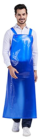 Nanxson Grembiule impermeabile di gomma durevole regolabile del grembiule da lavoro resistente,CF3111 (Blu, Taglia unica)