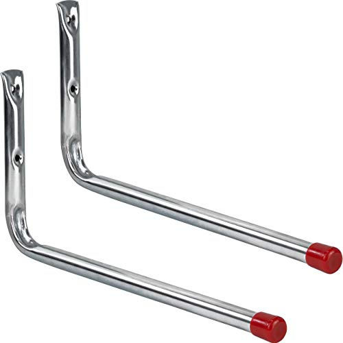 ALPENSTAHL Wandhaken Metall Garagen-Haken Werkstatt | Geräte-Halterung 350 mm | Befestigungshaken Werkzeug für Wand-Montage | Schwerlast-Haken Tragkraft 20 kg | 2 Stück - Montagehaken-Set L-Form