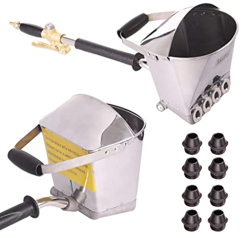 TC TECHNIC Druckluft Putzmaschine, Trichterpistole mit Tankdeckel und Zusätzlichen Metalldüsen, solide Putzpistole, Verputzmaschine, Verputzpistole, Mörtelspritze für Wände und Decken
