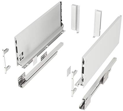 Schubkastensystem JUNKER-SLIM weiß Höhe: 167 mm Tiefe: 300 mm belastbar bis 40 Kg Soft-Close Schublade mit 13 mm schlanken Schubladenzargen